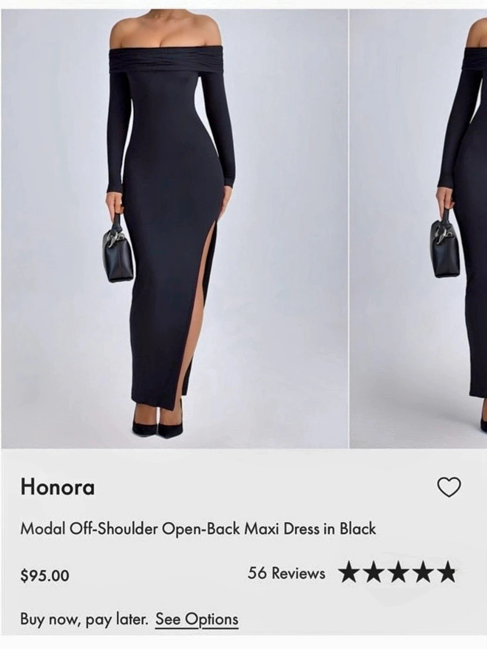 Oh Polly Modal Off-Shoulder Open-Back Maxi Dress